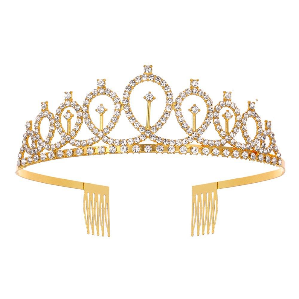 Corona da sposa Accessori per capelli in lega Abito da sposa Fascia con strass Corona elettrolitica Cena Copricapo da sposa in metallo