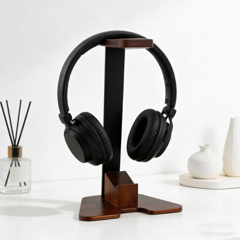 Solid Wood sound Device Stand With Holder For Gaming Gear Accommodates Multiple Systems And Professional Gamepads