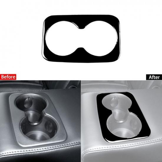 Glossy Piano Black Rear Water Cup Holder Cover For Jeep Grand Cherokee 2011-