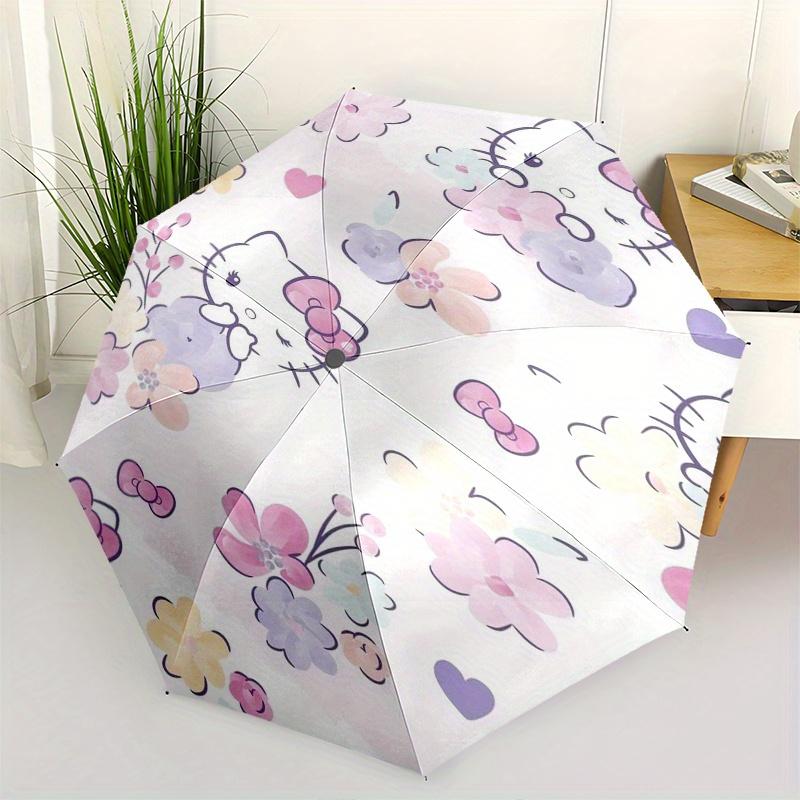 

Hello Kitty,Flowers Automatic Umbrella-Foldable, Durable 8-Bone Design, Compact and Stylish, Great for Camping, Halloween, Christmas, Mother