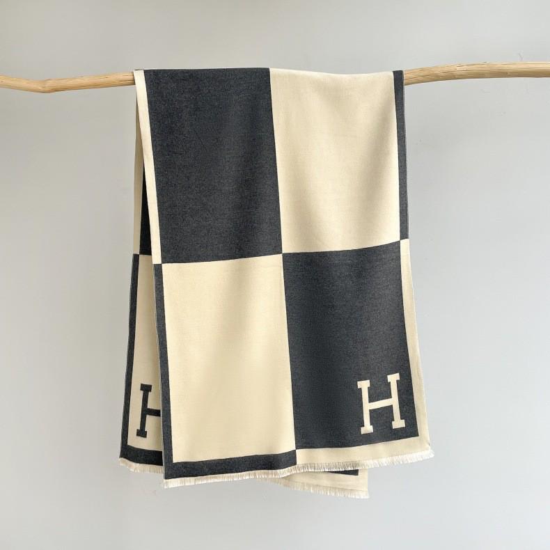 Korean-Style Houndstooth Faux Cashmere Scarf Shawl for Women - Thickened Double-Sided Winter Neck Warmer