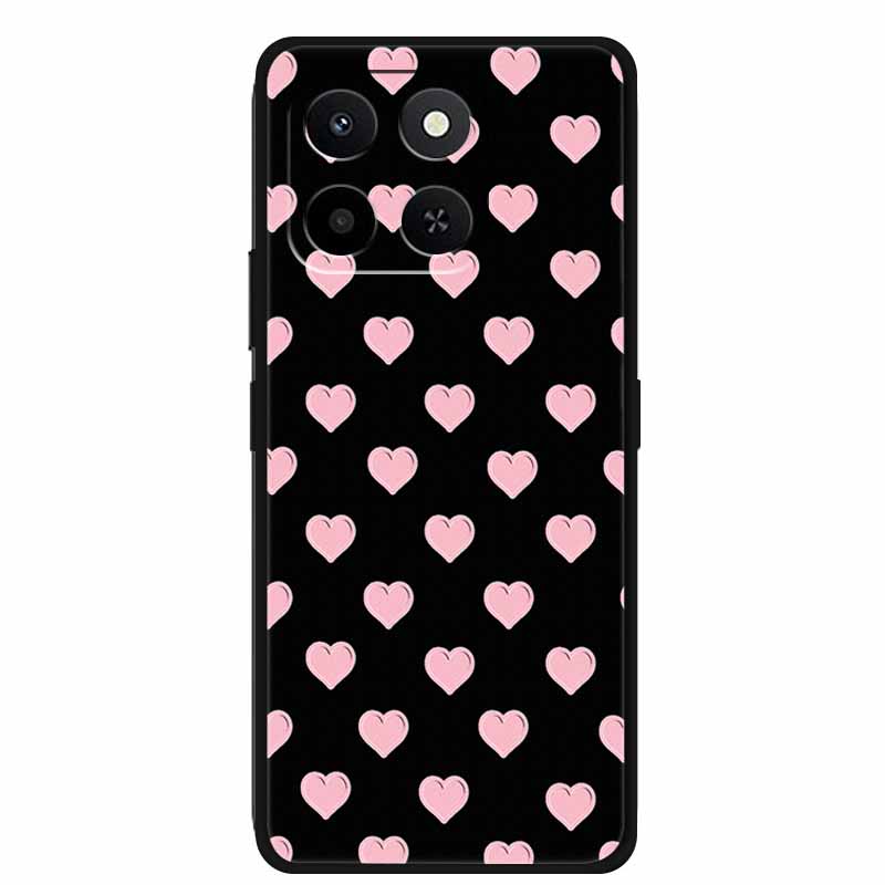 3D Case For Honor X7d 5G Case X 7 d Coque 6.77" Emboss Flowers Black Silicone Soft Back Cover For Honor X7d 4G Cases Shell Funda