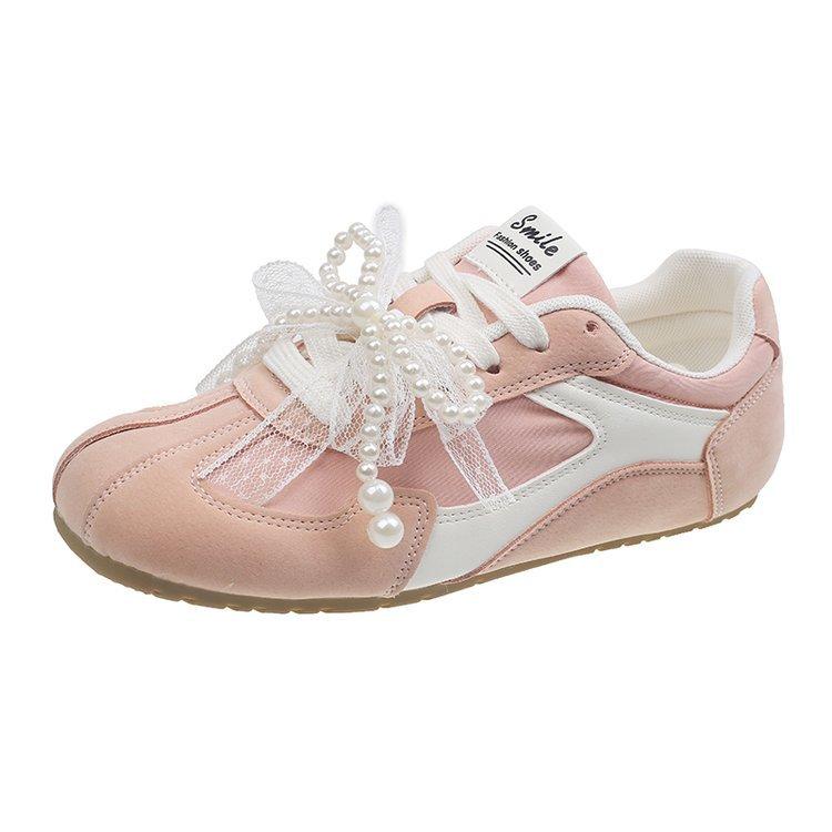 Lace Bow Mandarin Duck Buckle Single Shoes Women's 2025 Pair of Shoelaces Dexun Women's Shoes Casual Sports Forrest Gump Shoes Sports Shoes