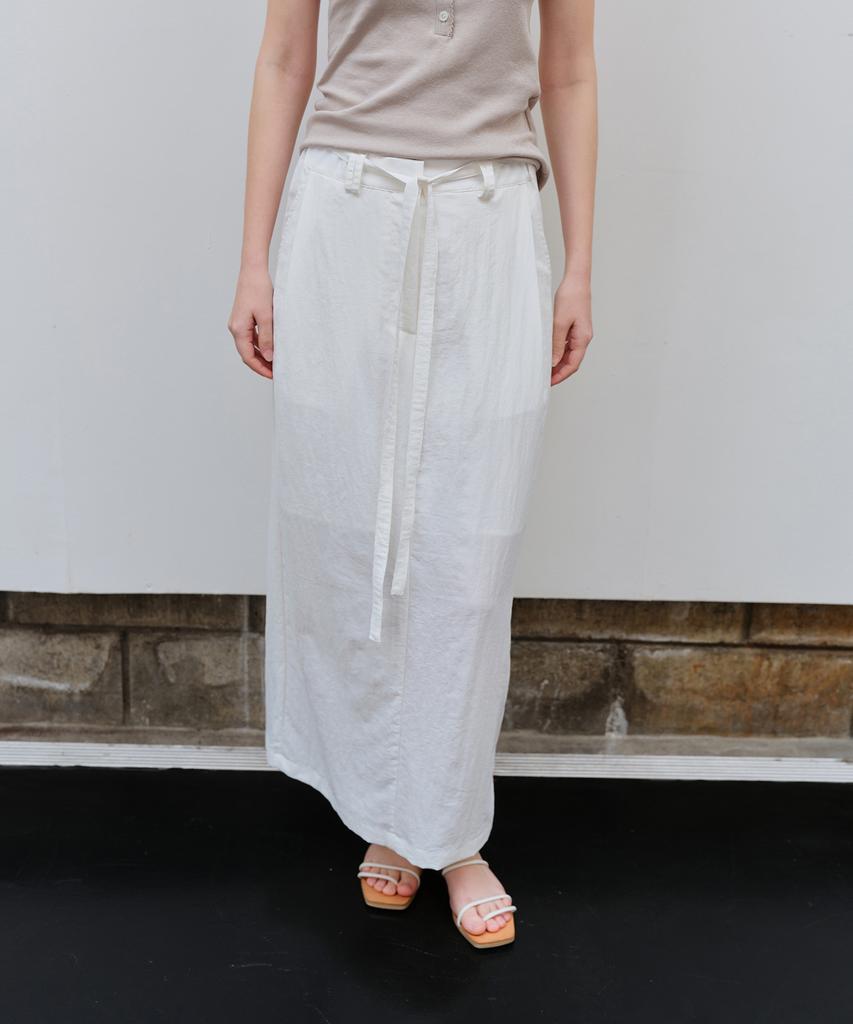 The Rye Easy Banding Long Skirt(White)