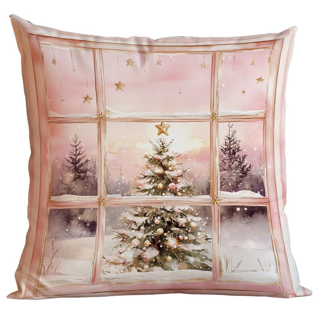 New Christmas Pillowcase Pink and Gold Fantasy Christmas Holiday Home Sofa Decoration Pillow Cushion