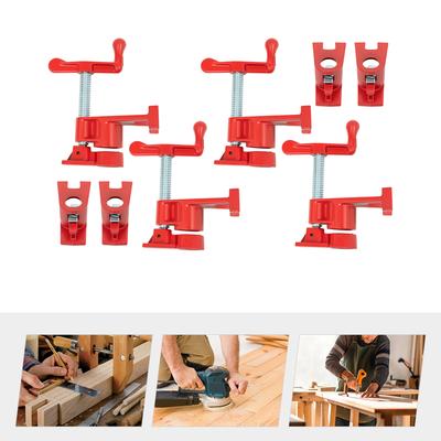 4Pack 3/4" Wood Gluing Pipe Clamp Fixture Heavy Duty Cast Iron Wood Clamps Quick Release for Carpentry, Woodworking,