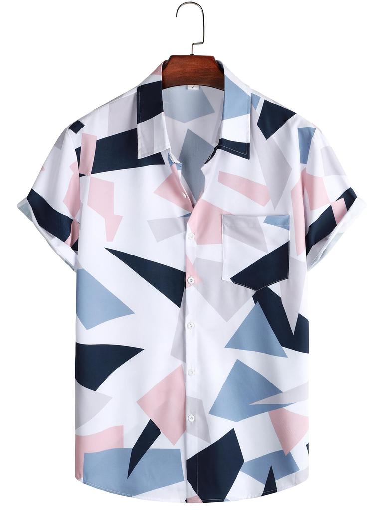 Men's 2023 Floral Hawaiian Short Sleeve Beach Shirt
