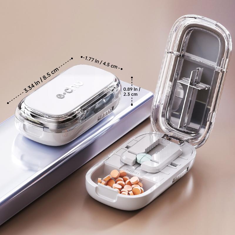 Pill Cutter With Invisible Storage Box Portable 2 In 1 Mini Drug Tablet Medicine Small Small Medicine Box Health Care Pills Case