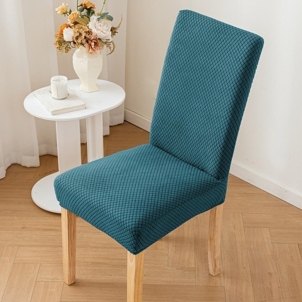 New High-elastic Dining Chair Cover Jacquard Dust-proof Stool Slipcover Soft Anti-slip Backrest Protector for Home Decoration