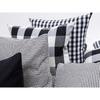 30X50/45X45cm Black Yarn Dyed Cotton Linen Tasselled Cushion Cover Hot Plaid Stripes Geometry Pillowcase Decorativos Para