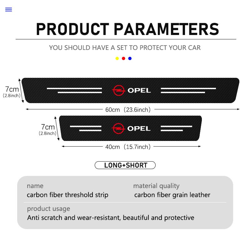 AAAYT1 Car Door Threshold Strip Car Sticker Door Edge Protective Film For Opel Zafira Meriva Mokka Vivaro Vectra Antara Ampera