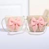 Handmade Woven Crossbody Bag Mini Coin Purse Beach Handbags Cute Bow Straw Shoulder Bags Baby Girls Princess Kids Messenger Bags