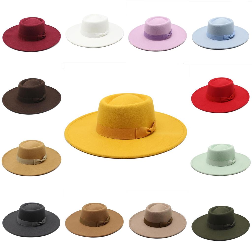 Wool Felt Bowler Hat With Wide Brim For Men And Women Outdoor Sun Protection