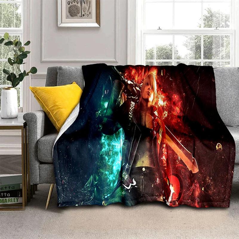 3D DMC Game D-Devil May Cry Gamer Blanket,Soft Throw Blanket for Home Bedroom Bed Sofa Picnic Travel Office Cover Blanket Kids