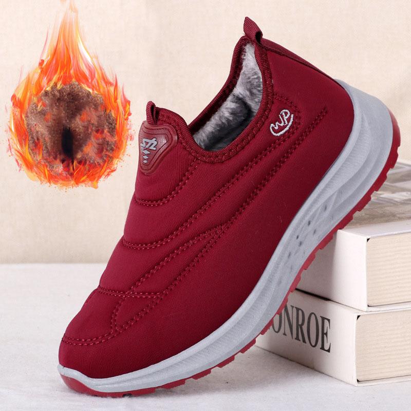 

FiveFive Зимние мужские кроссовки Теплые меховые мужские сапоги Ankel Плюшевые мужские зимние сапоги Большие размеры Парная обувь Нескользящие мужские сапоги Повседневная мужская обувь 41 красный