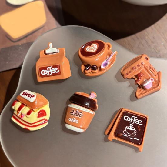 6Pcs Coffee Theme Refrigerator Magnet Resin Decorative Fridge Magnet Memo Notes Photo Holder for Home Kitchen Office