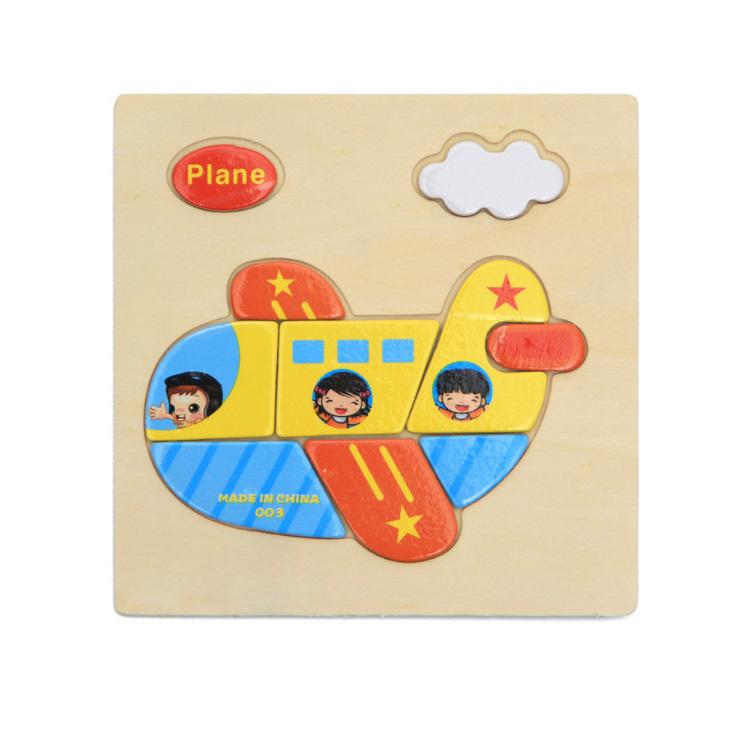 Cartoon Animal Fruit Car Pattern Wooden 3D Puzzle Baby Intelligence Early Learning Educational Toy Cute Wood Puzzle For Kids