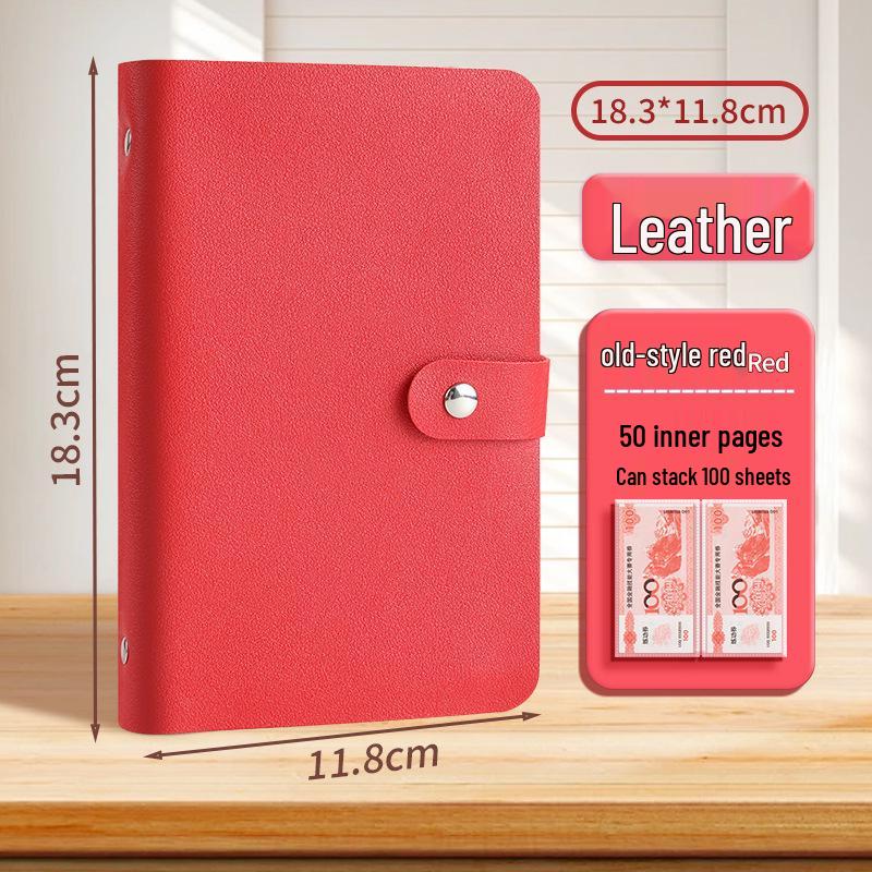 Międzynarodowy album oszczędnościowy na gotówkę A6: Księga do przechowywania banknotów o dużej pojemności i księga rachunkowa