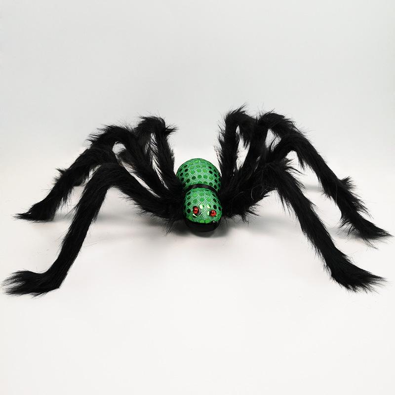 Plush Black Spider Halloween Decor - Haunted Venue Prop