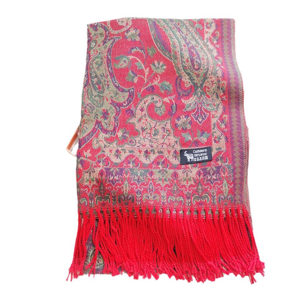 Tibet Yunnan Lijiang Travel Photo Ethnic Style Shawl Autumn Winter Thick Cashew Scarf Dual-use Shawl and Neck Warmer