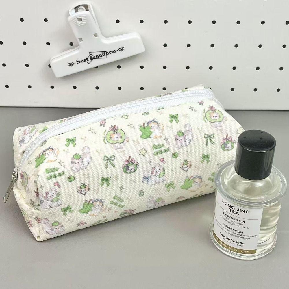 Canvas Pen Bag Cat Printted Patterns Stationery Bag Multi-Purpose Pencil Box  School Office