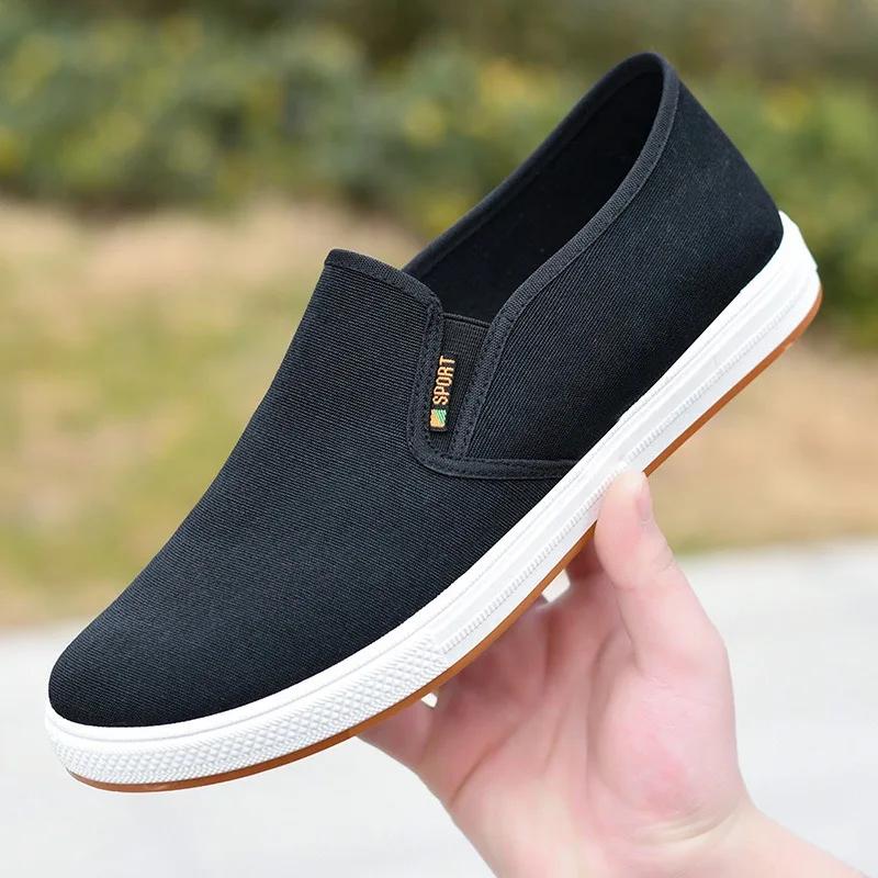Pustende Herrelerretssko Slip-on Loafers Mote Casual Sneakers for Menn Vulkaniserte Sko Lette Gåsko Flats Zapatos Hombre
