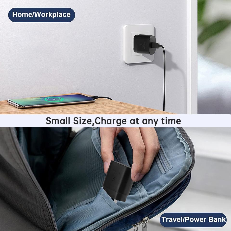Usb Type C Charger 25w Surper Fast Charging 2.0 Power Adapter Cable For Galaxy A05 A24 A54 A53 A34 A23 A73 A70 F34 F14 M32 S25 S24 S23 A56 A26