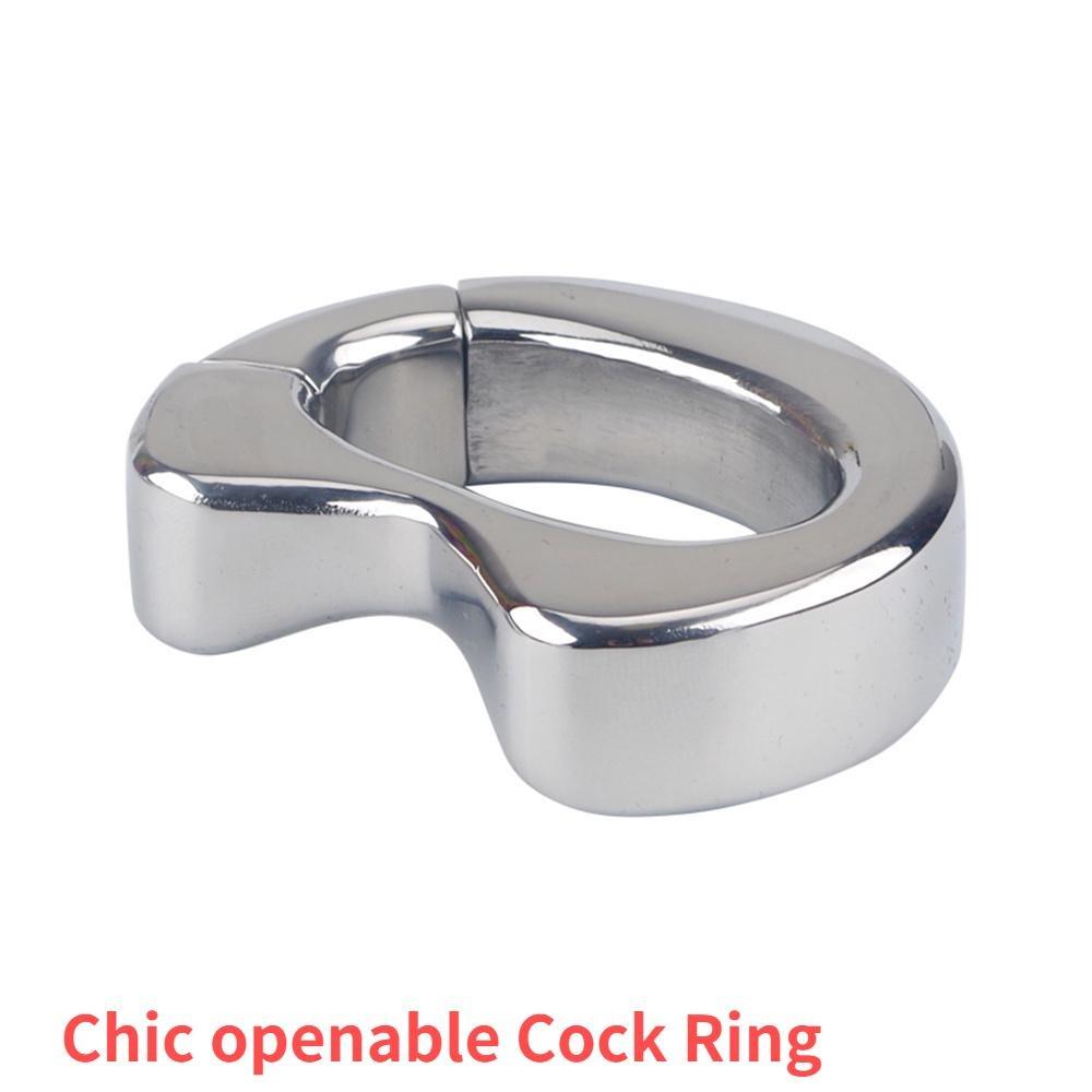 Stainless Steel Penis Lock Ring Heavy Duty Weight Male Metal Ball Stretcher Scrotum
