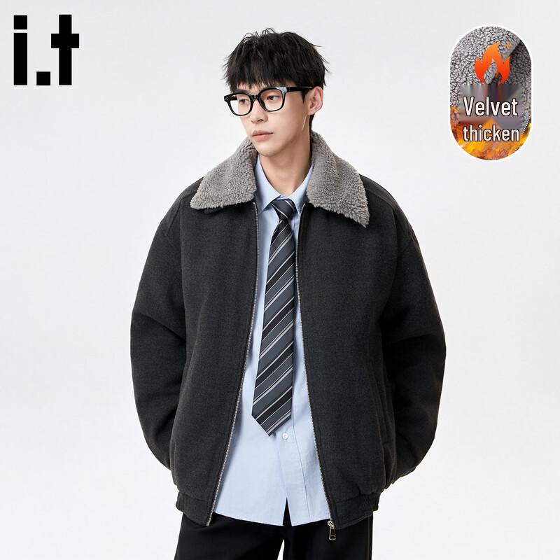 :CHOCOOLATEit Men s Winter Fleece-Lined Cotton Jacket with Fur Collar M