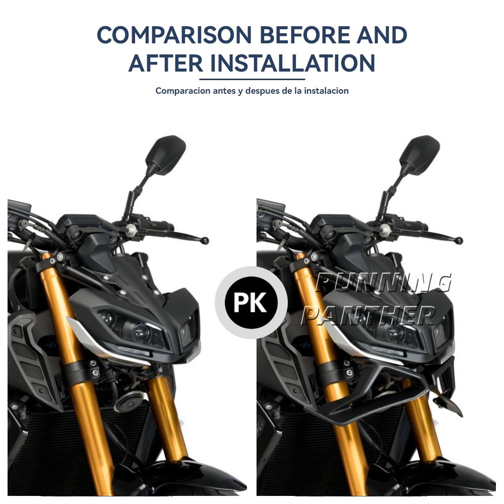 Motorrad Abtrieb Nackte Frontspoiler Winglet Aerodynamische Flügel Frontspoiler Kit Für Yamaha MT-09 MT09 SP