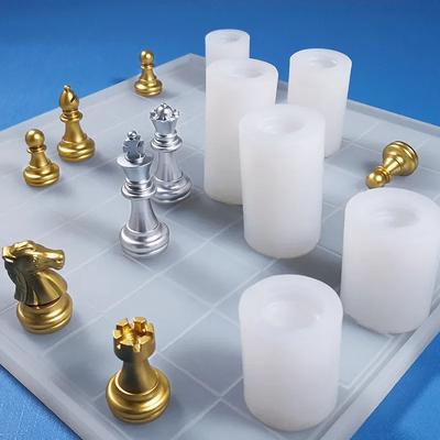 3D International Schach Silikonform Schokolade Süßigkeiten Kuchen Cupcake Fondant Dekorationswerkzeug Bienenwachs Kerzenform