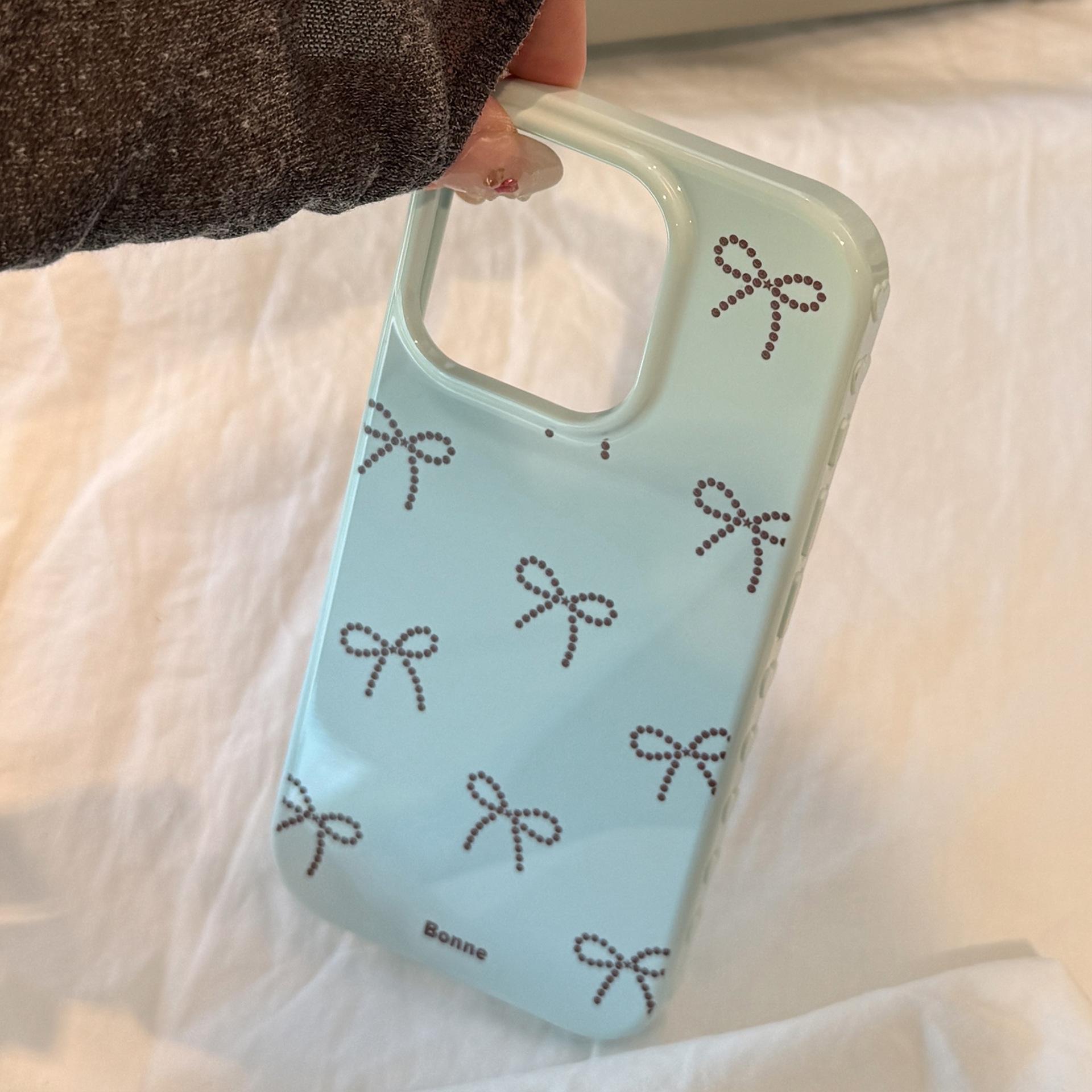 

Ins Feng Full Screen Bow Apple 17pro Max Mobile Phone Case Iphone15 Suitable for 14 Soft Sleeve 16 Korean Style 12pro max(6.7)