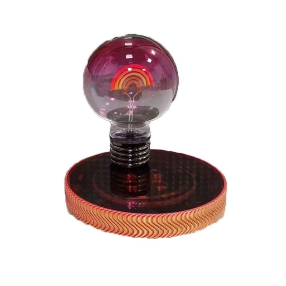 Black Technology Magnetic Levitation Rainbow Light Bulb Glass Material Glowing Design Creative Atmosphere Night Light