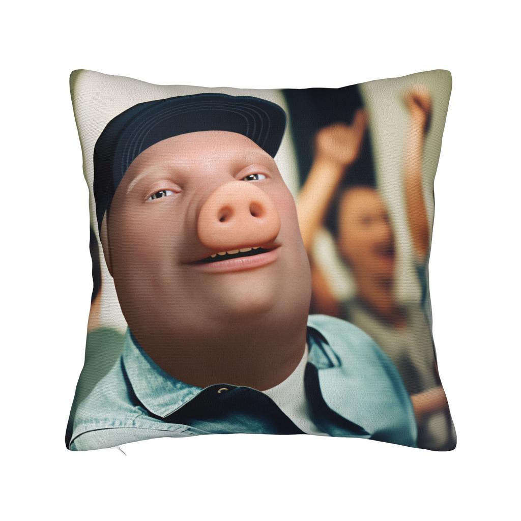 John Pork Is Calling Pillow Cover Square Cushion Cover Funny Pillow Case For Living Room Sofa