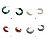 1 Pair Women Earrings Geometric Retro Earring Ornament Simple Ear Decor Wood Semicircle Jewelry Decorations Jewelries