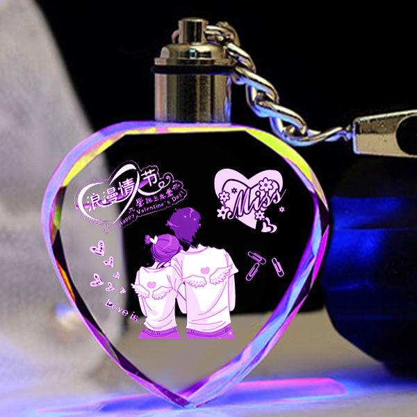 Heart-Shaped Crystal Keychain - Romantic Gift for Couples