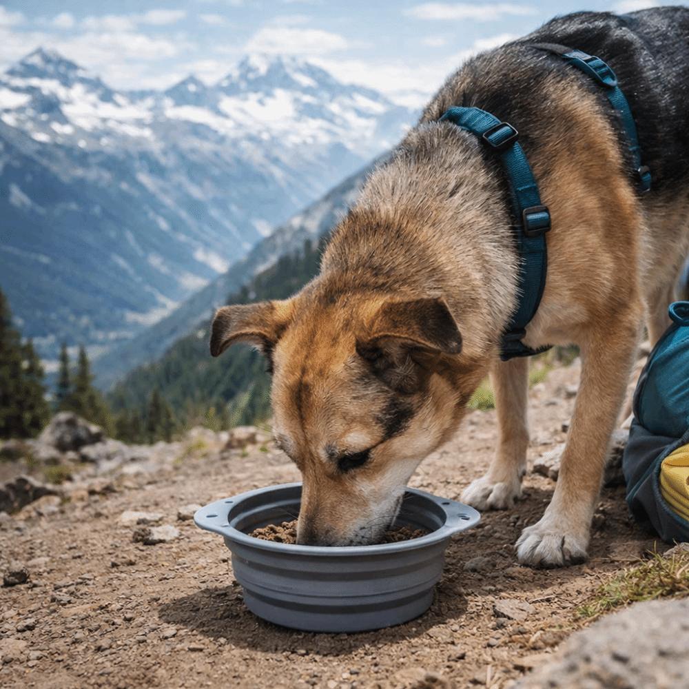 Large Capacity Foldable Silicone Bowl Double Ear Buckle Leak Proof Collapsible Dog Bowl Macaron Color Anti-slip