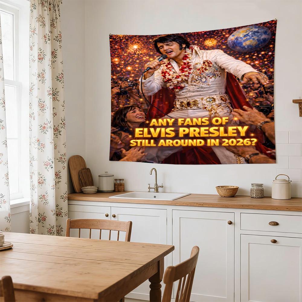 Elvis Neon Sign Versatile Wall Hanging Blanket, Home Backdrop for Wedding, Party and Video Shooting,Perfect Gift