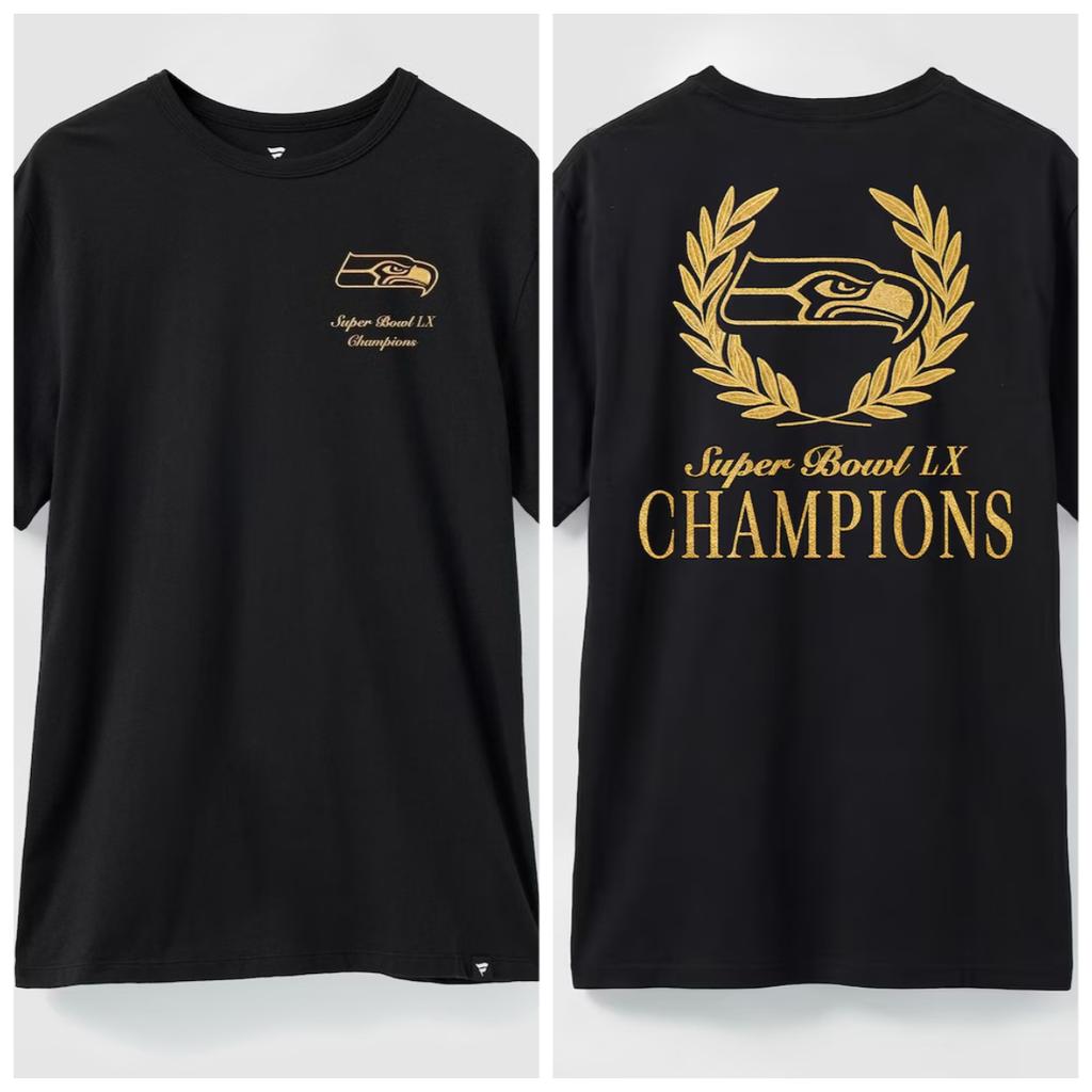 Super Bowl LX 2026 Seattle Seahawks Champion Commemorative shirt unisex Summer New Unisexs football 100cotton Short Sleeve Tshirt