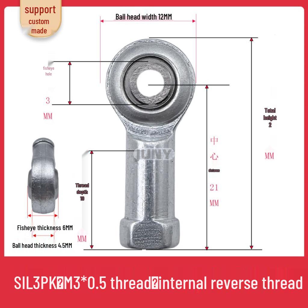 Spherical Plain Bearings: Universal Joint Ball Joint Rod End, Internal SI, External SA, Sizes 5-40