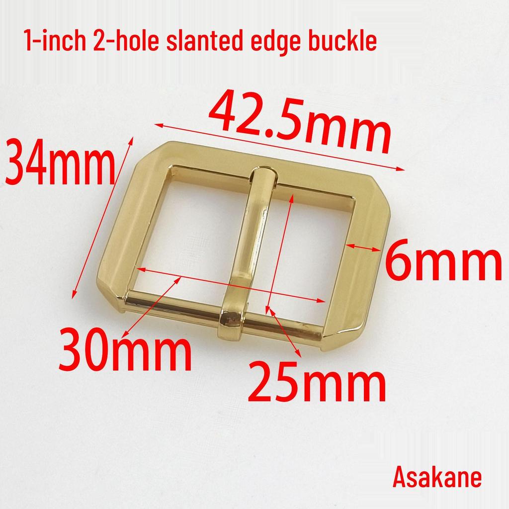 1-inch Beveled Zinc Alloy Rectangular Pin Buckle for Shoes, Bags, and Boxes
