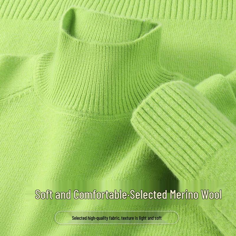 SNOWFLYING Women s Merino Wool Blend Half-High Collar Pullover Sweater 2XL