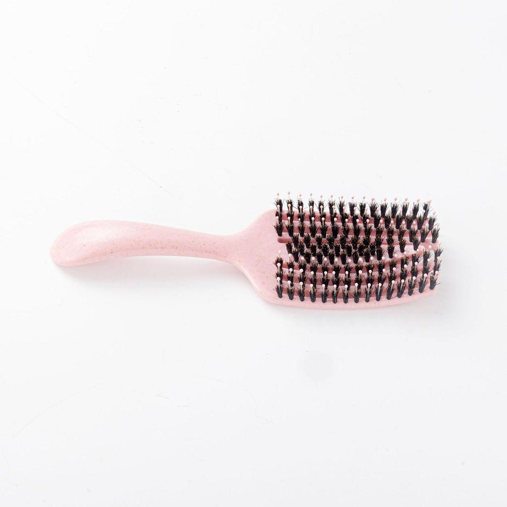 Pig Bristle Fluffy Styling Six-Claw Straightening Hollow Rib Massage Comb