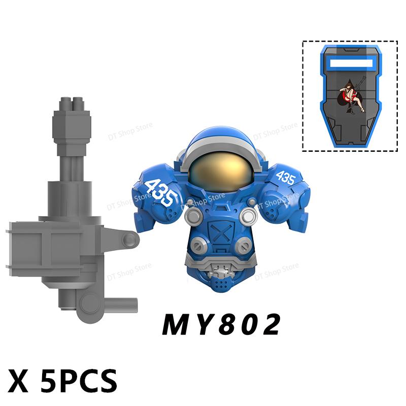 MY801-805 NEW Games Mini Action Figures Bricks Assembly Building Blocks Accessory Toys for Children gifts