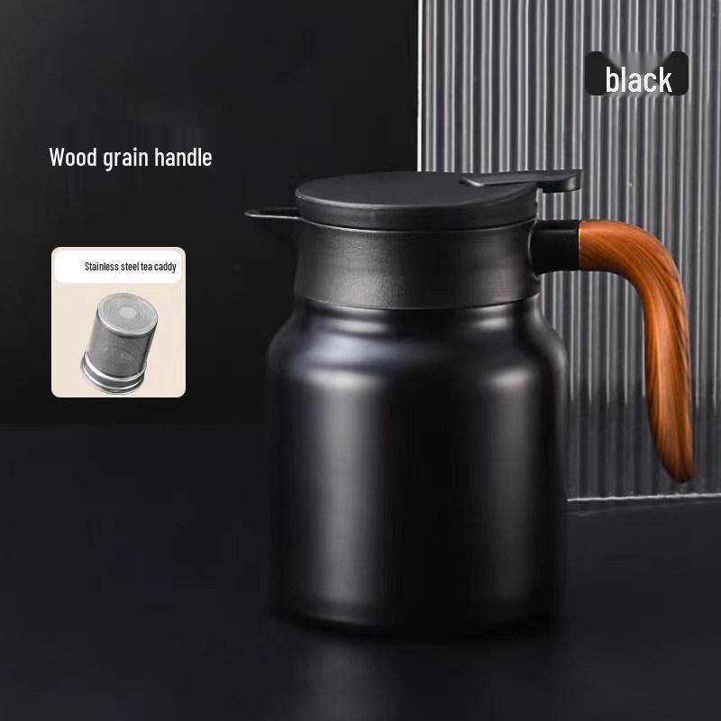 

Tangsi Large Capacity Stainless Steel Teapot with Wooden Handle for Tea Stewing and Water Separation