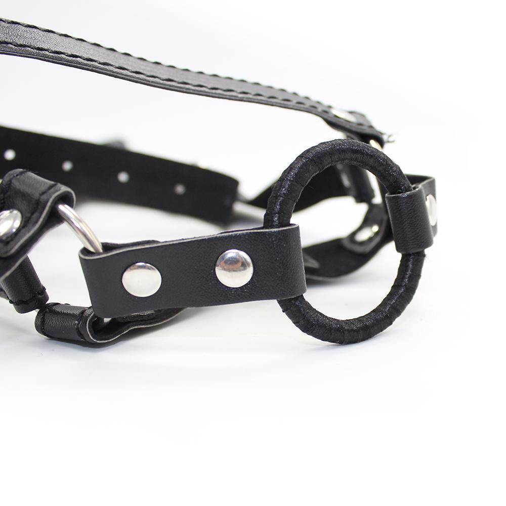 VaHppy SM-BDSM-Sexspielzeug, Gesichtsmasken, Spiele für schwule Paare, Bondage, Cosplay, Öffnung, Sabbern, Fellatio, PU-Ring, 5 cm, Produkte für Erwachsene