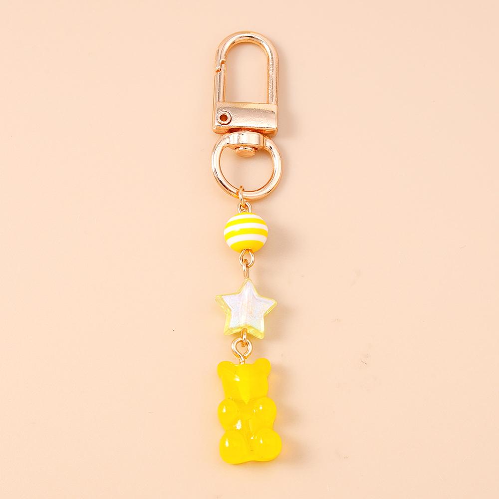 

Cute Resin Gummy Bear Keychain Women Girls Star Key Ring Pendants for Handbag Decor DIY Key Chain Jewelry Gift