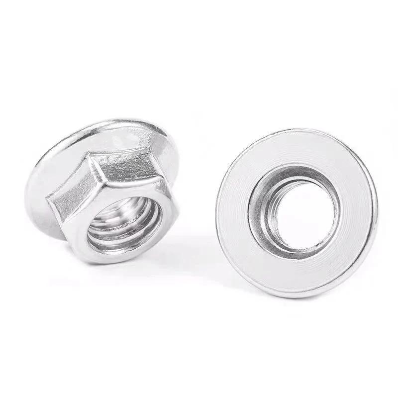 M2 M2.5 M3 M4 M5 M6 M8 M10 M12 M14 M16 M20 316/304 Stainless Steel Carbon Steel Hexagon Flange Nut Hex Lock Nuts With Pad