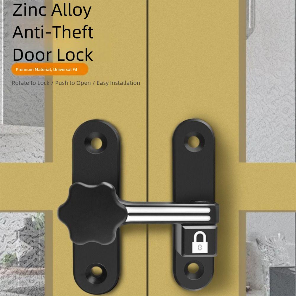 Zinc Alloy Sliding Door Latch No Punching Door Latch New Luminous Door Lock  Bathroom Door