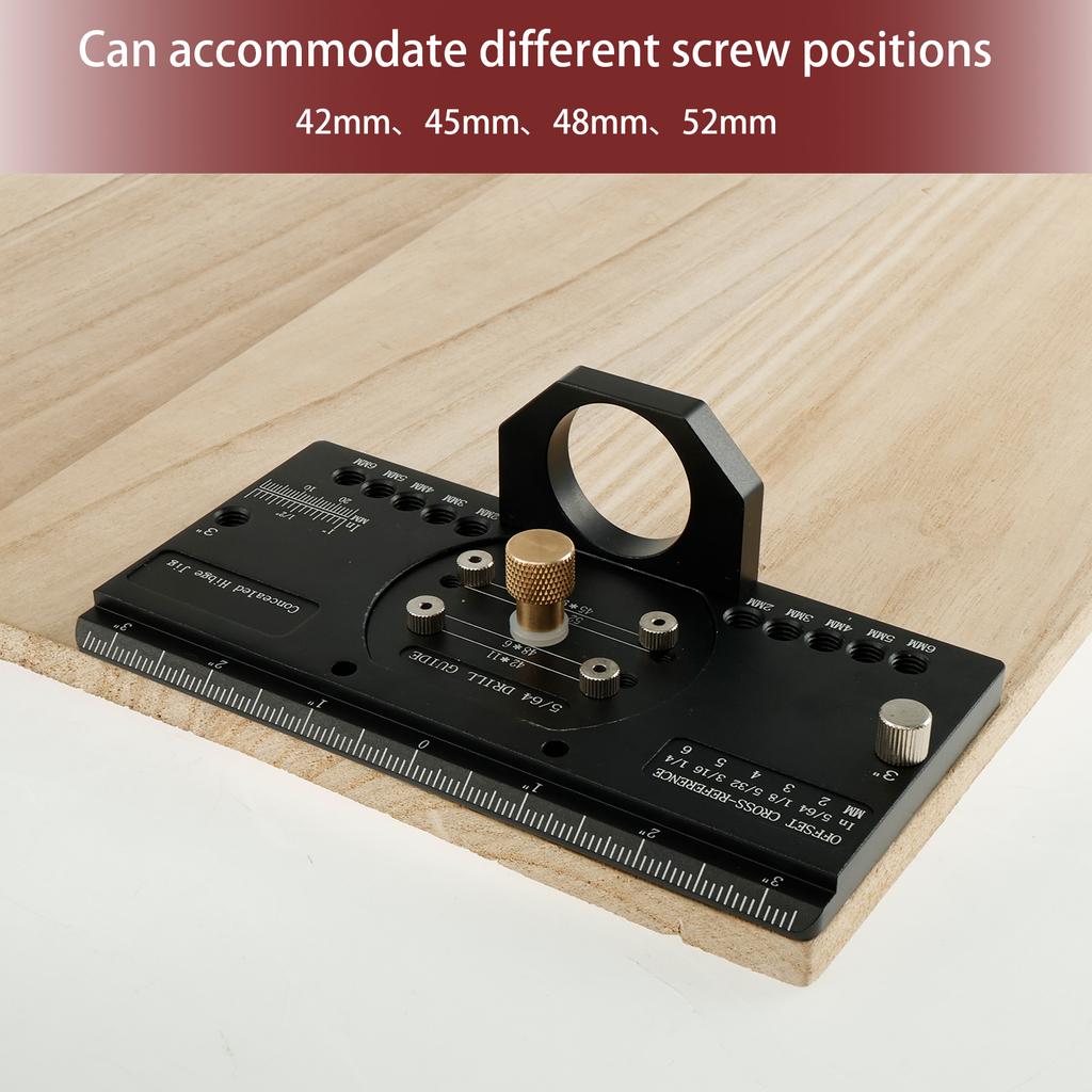 Concealed Hinge Jig Kit 35mm Precise Hole Punching Locator Hinge Hole Drilling Guide Boring Dowel Jig for Cabinet Door